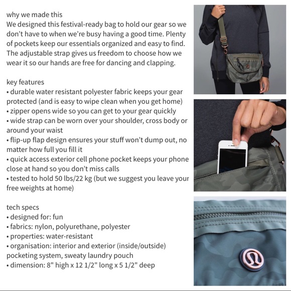 🦄 RARE Lululemon CAMO Festival Bag! - Picture 3 of 8
